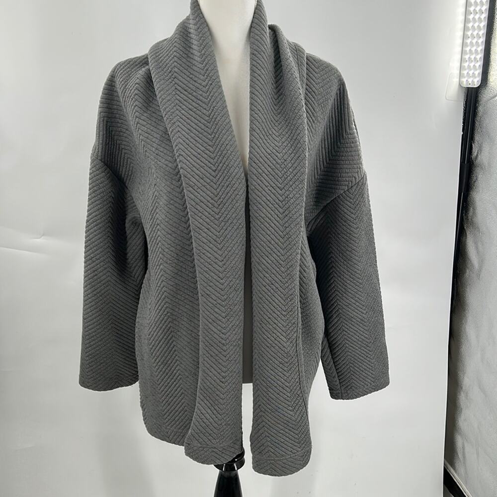 Fabletics Venessa Women's Olive Green Quilted Open Front Cardigan Size Medium
